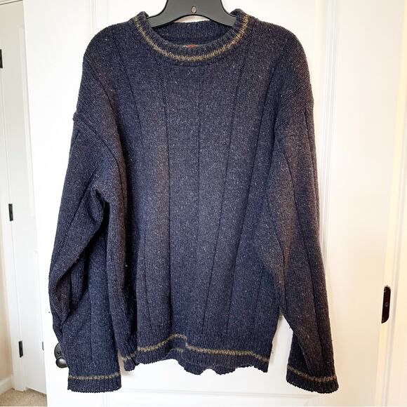 ALPS Vintage Wool Grandpa Casual Crew Neck Slouchy Oversize Relaxed Sweater - Picture 1 of 4
